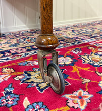 Load image into Gallery viewer, Antique English Trolley Tea Cart Pastry Cocktail Bar Cart Tray Tudor Oak 1930s 1
