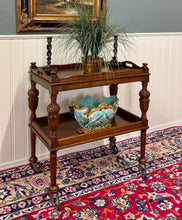 Load image into Gallery viewer, Antique English Trolley Tea Cart Pastry Cocktail Bar Cart Tray Tudor Oak 1930s 1