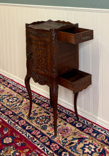Load image into Gallery viewer, Antique French Louis XV Music Cabinet Side Table Drawer Carved Rosewood