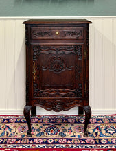 Load image into Gallery viewer, Antique French Louis XV Nightstand Cabinet Storage Drawer Oak 1 of 2 c. 1920s
