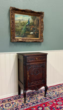 Load image into Gallery viewer, Antique French Louis XV Nightstand Cabinet Storage Drawer Oak 1 of 2 c. 1920s