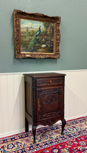 Antique French Louis XV Nightstand Cabinet Storage Drawer Oak 1 of 2 c. 1920s