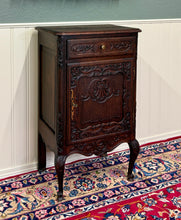 Load image into Gallery viewer, Antique French Louis XV Nightstand Cabinet Storage Drawer Oak 1 of 2 c. 1920s