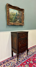 Load image into Gallery viewer, Antique French Louis XV Nightstand Cabinet Storage Drawer Oak 1 of 2 c. 1920s