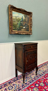 Antique French Louis XV Nightstand Cabinet Storage Drawer Oak 1 of 2 c. 1920s