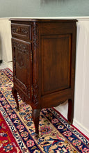 Load image into Gallery viewer, Antique French Louis XV Nightstand Cabinet Storage Drawer Oak 1 of 2 c. 1920s