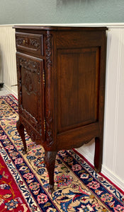 Antique French Louis XV Nightstand Cabinet Storage Drawer Oak 1 of 2 c. 1920s