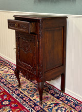 Load image into Gallery viewer, Antique French Louis XV Nightstand Cabinet Storage Drawer Oak 1 of 2 c. 1920s