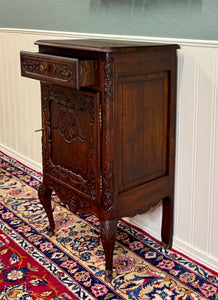 Antique French Louis XV Nightstand Cabinet Storage Drawer Oak 1 of 2 c. 1920s