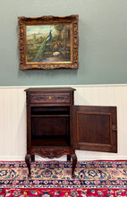 Load image into Gallery viewer, Antique French Louis XV Nightstand Cabinet Storage Drawer Oak 1 of 2 c. 1920s