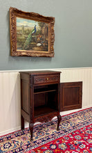 Load image into Gallery viewer, Antique French Louis XV Nightstand Cabinet Storage Drawer Oak 1 of 2 c. 1920s