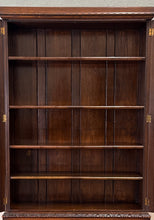 Load image into Gallery viewer, Antique English Jacobean Bookcase Bookshelf Cabinet Double Door Oak c.1930s