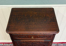 Load image into Gallery viewer, Antique French Louis XV Nightstand Cabinet Storage Drawer Oak 1 of 2 c. 1920s