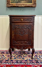 Load image into Gallery viewer, Antique French Louis XV Nightstand Cabinet Storage Drawer Oak 1 of 2 c. 1920s