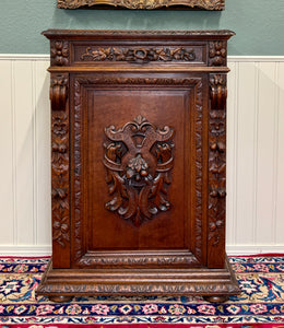 Antique French Jam Cabinet Cupboard Bookcase Storage Drawer Carved Oak 19th C