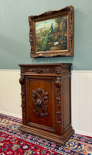 Antique French Jam Cabinet Cupboard Bookcase Storage Drawer Carved Oak 19th C