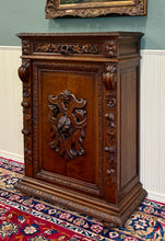 Load image into Gallery viewer, Antique French Jam Cabinet Cupboard Bookcase Storage Drawer Carved Oak 19th C