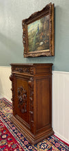 Load image into Gallery viewer, Antique French Jam Cabinet Cupboard Bookcase Storage Drawer Carved Oak 19th C