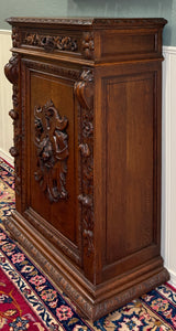 Antique French Jam Cabinet Cupboard Bookcase Storage Drawer Carved Oak 19th C