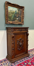 Load image into Gallery viewer, Antique French Jam Cabinet Cupboard Bookcase Storage Drawer Carved Oak 19th C