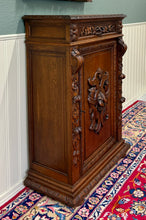 Load image into Gallery viewer, Antique French Jam Cabinet Cupboard Bookcase Storage Drawer Carved Oak 19th C