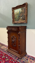 Load image into Gallery viewer, Antique French Jam Cabinet Cupboard Bookcase Storage Drawer Carved Oak 19th C
