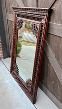 Load image into Gallery viewer, Antique French Breton Mirror Over Mantel Mirror Rectangular Oak Large 19th C