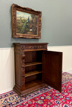 Load image into Gallery viewer, Antique French Jam Cabinet Cupboard Bookcase Storage Drawer Carved Oak 19th C