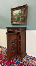 Load image into Gallery viewer, Antique French Jam Cabinet Cupboard Bookcase Storage Drawer Carved Oak 19th C