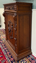 Load image into Gallery viewer, Antique French Jam Cabinet Cupboard Bookcase Storage Drawer Carved Oak 19th C