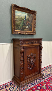 Antique French Jam Cabinet Cupboard Bookcase Storage Drawer Carved Oak 19th C