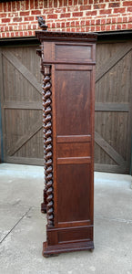 Antique French Bookcase Cabinet Display Barley Twist Scholars Carved Oak 19th C