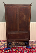 Load image into Gallery viewer, Antique English Bookcase Bookshelf Cabinet Double Door Barley Twist Oak c.1930s