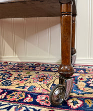 Load image into Gallery viewer, Antique English Trolley Tea Cart Pastry Cocktail Bar Cart Tray Tudor Oak 1930s 2