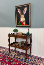 Load image into Gallery viewer, Antique English Trolley Tea Cart Pastry Cocktail Bar Cart Tray Tudor Oak 1930s 2