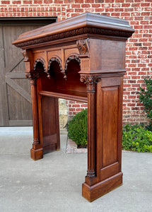 Antique French Fireplace Mantel Surround Renaissance Revival Carved Oak