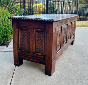 Antique French Blanket Box Chest Trunk Coffee Table Storage Chest Coffer Oak