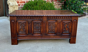 Antique French Blanket Box Chest Trunk Coffee Table Storage Chest Coffer Oak