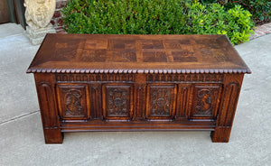 Antique French Blanket Box Chest Trunk Coffee Table Storage Chest Coffer Oak