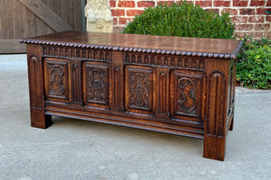 Antique French Blanket Box Chest Trunk Coffee Table Storage Chest Coffer Oak