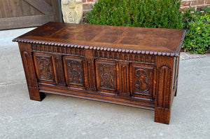 Antique French Blanket Box Chest Trunk Coffee Table Storage Chest Coffer Oak