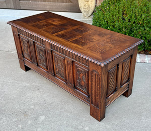 Antique French Blanket Box Chest Trunk Coffee Table Storage Chest Coffer Oak