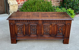 Antique French Blanket Box Chest Trunk Coffee Table Storage Chest Coffer Oak