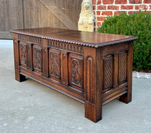 Load image into Gallery viewer, Antique French Blanket Box Chest Trunk Coffee Table Storage Chest Coffer Oak