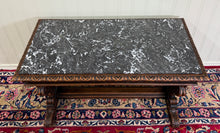 Load image into Gallery viewer, Antique French Coffee Table Bench Window Seat Marble Top Oak Renaissance Revival