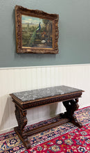 Load image into Gallery viewer, Antique French Coffee Table Bench Window Seat Marble Top Oak Renaissance Revival