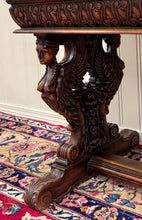 Load image into Gallery viewer, Antique French Coffee Table Bench Window Seat Marble Top Oak Renaissance Revival