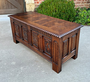 Antique French Blanket Box Chest Trunk Coffee Table Storage Chest Coffer Oak