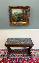 Load image into Gallery viewer, Antique French Coffee Table Bench Window Seat Marble Top Oak Renaissance Revival