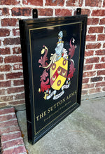 Load image into Gallery viewer, Vintage English Pub Sign Metal Double Sided Sutton Arms Traditional Free House